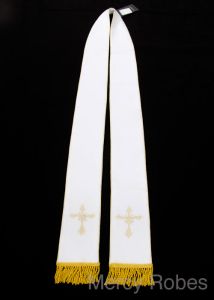 LADIES CLERGY STOLE STYLE LR142 (WHITE/GOLD)