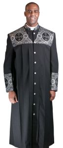 Mens Pleated Clergy Robe Exc2000 (Black/Black-Silver)