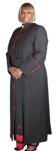 ROBE STYLE LR111(BLACK/RED) WITH BAND CINCTURE