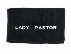 Preaching Hand Towel Lady Pastor (Black/White)