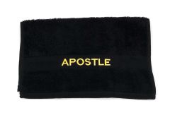 PREACHING HAND TOWEL APOSTLE  (BLACK/GOLD)