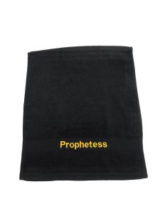 PREACHING HAND TOWEL PROPHETESS  (BLACK/GOLD)