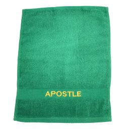 PREACHING HAND TOWEL APOSTLE  (GREEN/GOLD)