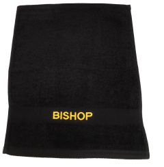 PREACHING HAND TOWEL BISHOP  (BLACK/ GOLD)