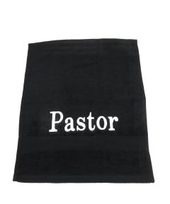Preaching Hand Towel Pastor (Black/White)