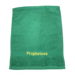 Preaching Hand Towel Prophetess (Green/Gold)