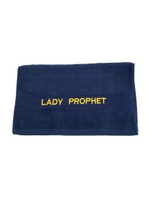 PREACHING HAND TOWEL  LADY PROPHET   ( NAVY/GOLD)