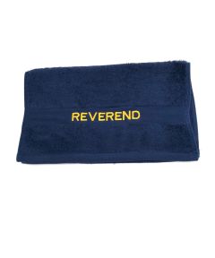 PREACHING HAND TOWEL  REVEREND  ( NAVY/ GOLD)