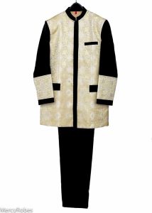 54 Long-Mens Clergy Jacket & Pants Style CCJ0822 (Black/Gold Lt)