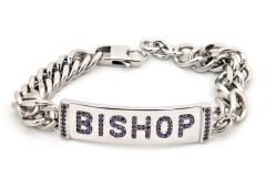 Mens Bracelet Silver (Bishop) Sp