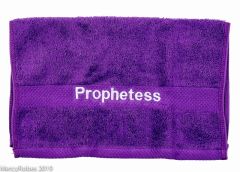 PREACHING HAND TOWEL PROPHETESS (PURPLE/WHITE)