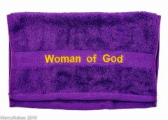 Preaching Hand Towel Woman Of God (Purple/Gold)