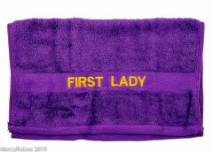 PREACHING HAND TOWEL FIRST LADY (PURPLE/GOLD)