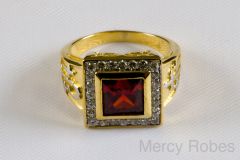 Mens Clergy Ring Style 004 (Red)