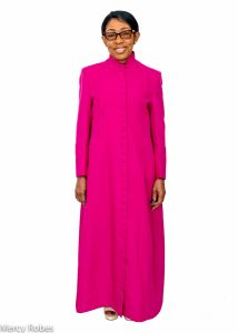 Womens Aw 33 Button Cassock Clergy Robe (Fuchsia)