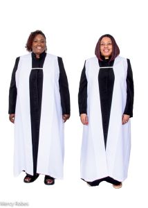 LADIES BLACK ROBE WITH WHITE CHIMERE STYLE LK12211