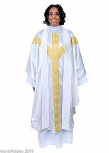 CHASUBLE & STOLE STYLE SMQ1000 (WHITE/GOLD)