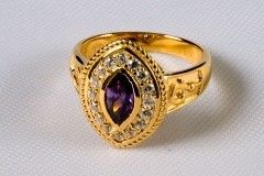 LADIES CLERGY RING STYLE MARQUISE 02 (PURPLE)