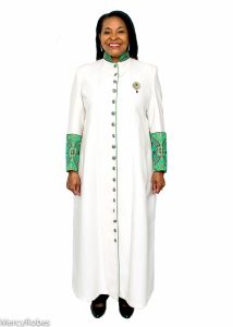 Womens Clergy Robe Style 05252023 (Cream/Green-Purple Lt)