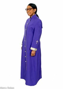 Womens Clergy Robe Style LR102 (Purple/Gold)