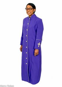 Womens Clergy Robe Style LR117 (Purple/Gold)
