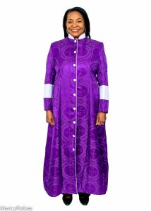 Womens Clergy Robe Style Victoria (Purple Lt/White)