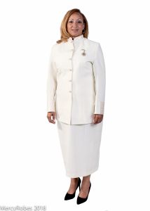LADIES CLERGY JACKET WITH SKIRT STYLE LC010 ( CREAM / 3RD GOLD-GOLD LT)