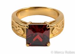 LADIES CLERGY APOSTLE RING SUBS498 G-RED