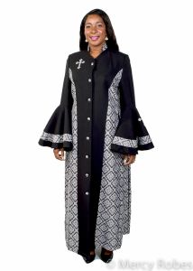 Womens Robe Style LR155 (Black/Black-Silver Brocade)