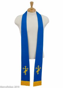 LONG CLERGY STOLE STYLE RVS2019 (ROYAL BLUE/GOLD)
