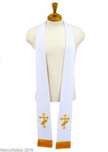 Long Clergy Stole Style Rvs2019 (White/Gold)