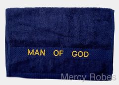 PREACHING HAND TOWEL MAN OF GOD (NAVY/GOLD)
