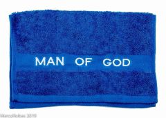 PREACHING HAND TOWEL MAN OF GOD (ROYAL/WHITE)