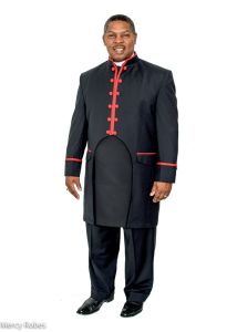 Mens Preaching Frock Jacket & Pants Style Frock2023 (Black/Red)