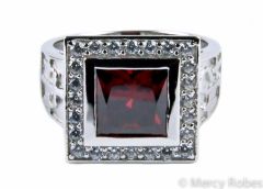 CLERGY RING STYLE RNZ0489 SR (SILVER RED)