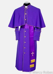 Mens Clergy Robe Style Ccrr8000 (Purple/Gold)