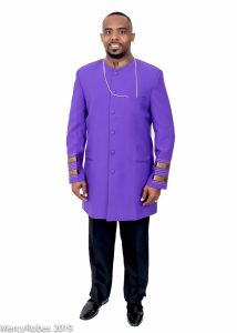 Mens Clergy Jacket Style 004 (Roman Purple/Gold)