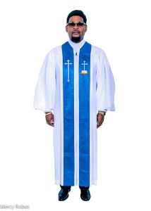 Mens Pulpit Robe Style Ppr-122023 (White/Blue)