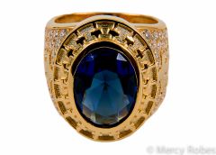 CLERGY RING STYLE SUBS806 (GOLD WITH  ROYAL BLUE) 