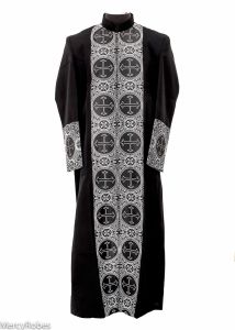 Mens Zipper Clergy Robe Style Zbr199 (Black/Black-Silver Lt)