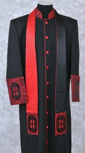 ROBE STYLE BAE 116 (BLACK/RED )WITH STOLE