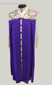 BISHOP ROBE WITH PURPLE/GOLD LITURGICAL CHIMERE STYLE 2016 