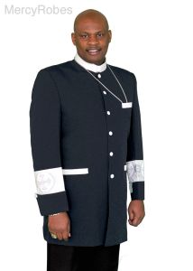 Clergy Jacket CJ011 (Navy With White Liturgical)