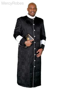 CLERGY ROBE STYLE EXH172 (BLACK/WHITE LT )