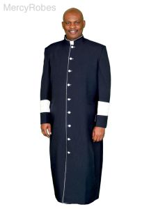 Clergy Robe Style Exd167 2 Pleat (Navy/White)
