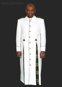 Clergy Robe Lcr165 2 Pleat (Cream/Blk-Gold)