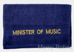 Preaching Hand Towel Minister Of Music (Navy/Gold)
