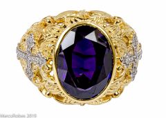 Womens Clergy Bishop Ring Style Mrg2028 (G P) (Purple Amethyst)