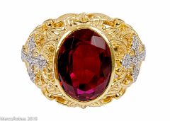 MENS CLERGY APOSTLE RING STYLE MRG2028 (G R) (RED RUBY)