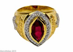Womens Clergy Bishop Ring Mrg2032 (G R) (Red Ruby)